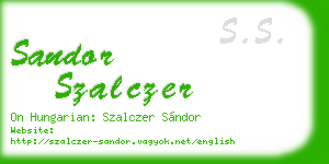 sandor szalczer business card